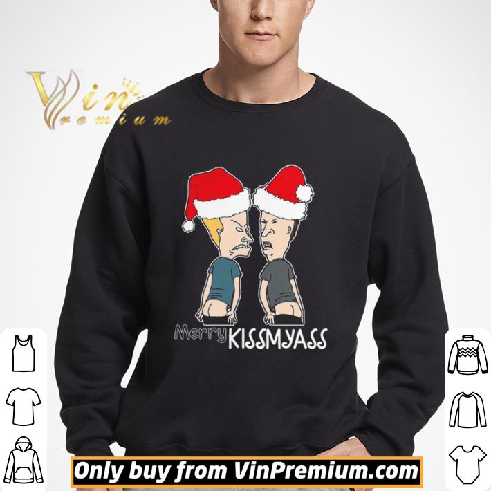 Christmas Cartoon Characters Naughty Merry kiss Ass shirt