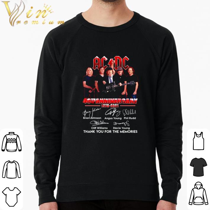 Hot ACDC 48th Anniversary 1973 2021 thank you for the memories shirt sweatshirt