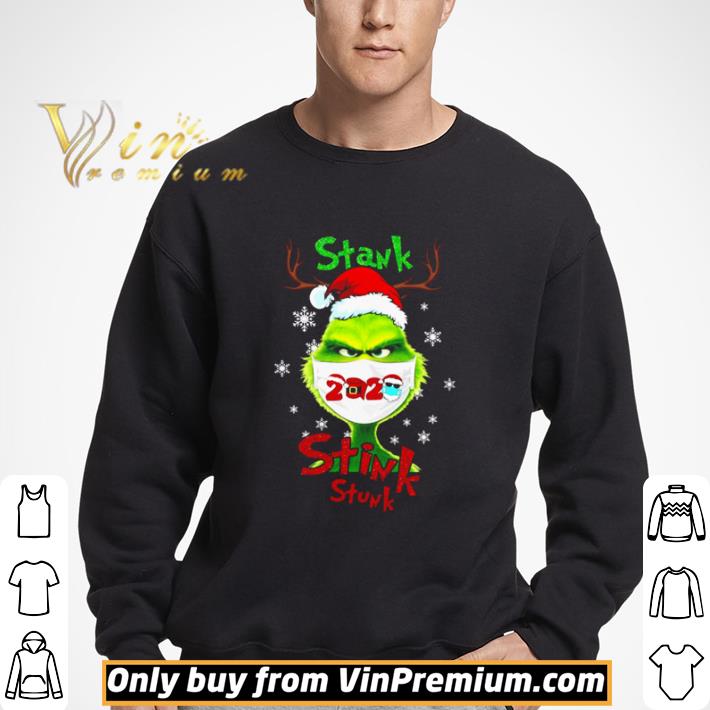 Santa reindeer Grinch face mask 2020 stank stink stunk shirt