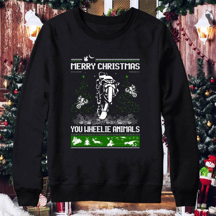 Hot Motorcycles Merry Christmas You Wheelie Animals Ugly Sweater shirt 3 Hot Motorcycles Merry Christmas You Wheelie Animals Ugly Sweater shirt
