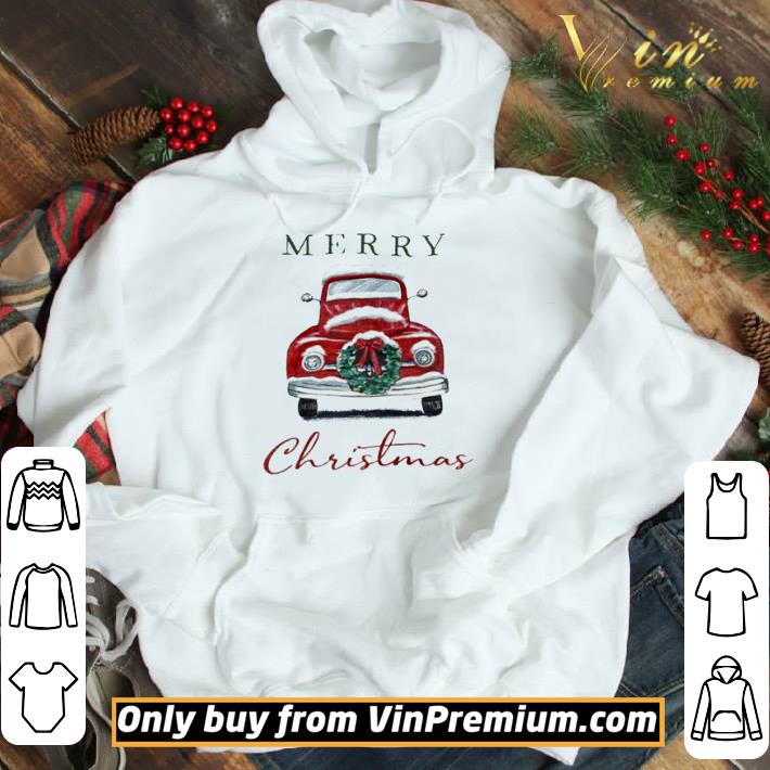 Red car Merry Christmas shirt