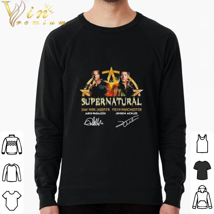 Nice Supernatural sam winchester dean winchester jared padalecki jensen ackles signatures shirt