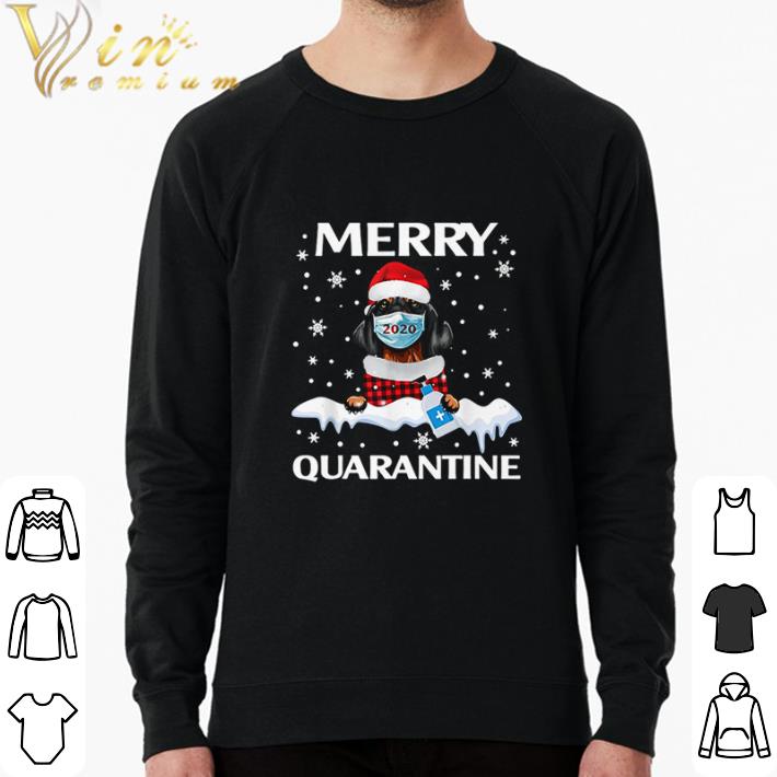 Pretty Dog Dachshund Face Mask Merry Christmas Quarantine shirt