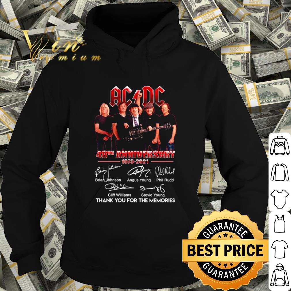 Official ACDC Band 48th Anniversary signature Brian Johnson Angus Young Phil Rudd shirt