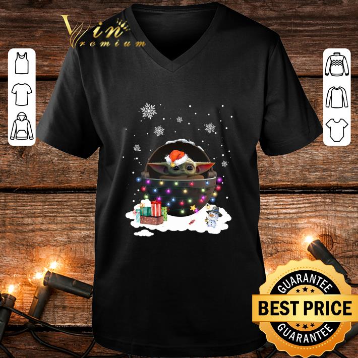 Best Baby Yoda Christmas lights shirt