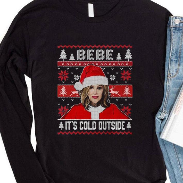Official Christmas Bebe Wearing Hat Santa It's Cold Outside Ugly Sweater shirt