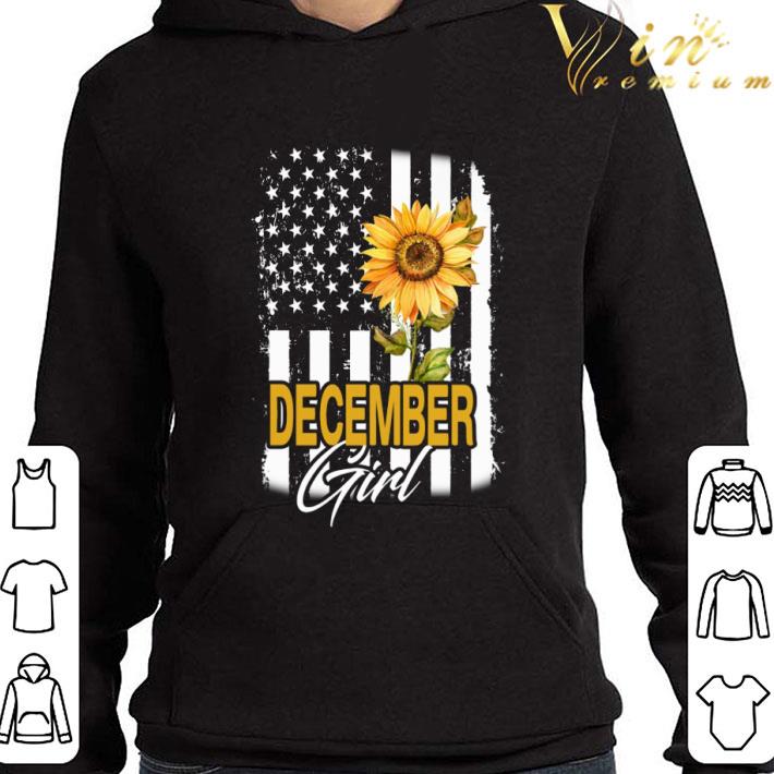 American December Girl USA Flag Sunflower shirt