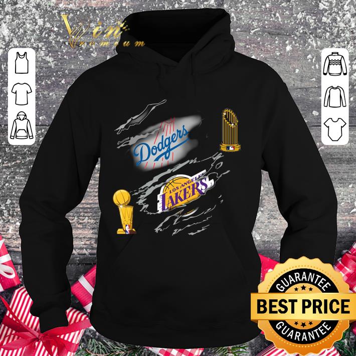 Best Inside Me Los Angeles Dodgers and Los Angeles Lakers Torn shirt