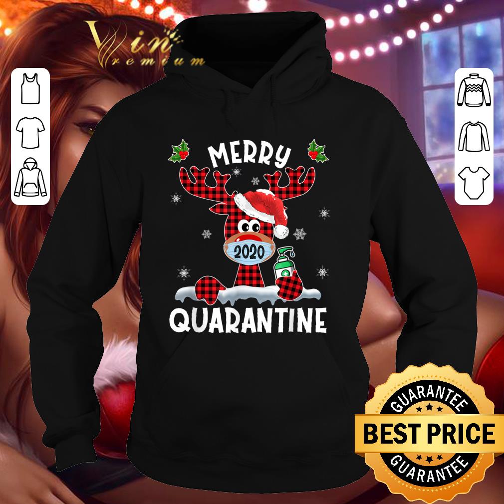 Official Merry Quarantine Christmas 2020 Reindeer Mask Plaid shirt