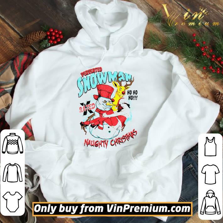 Perverted Snowman Merry Naughty Christmas Secy Santas Helper Reindeer shirt
