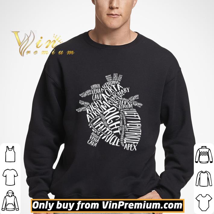 Anatomical Heart Medical Parts Of Heart Anatomy Gift Essential shirt