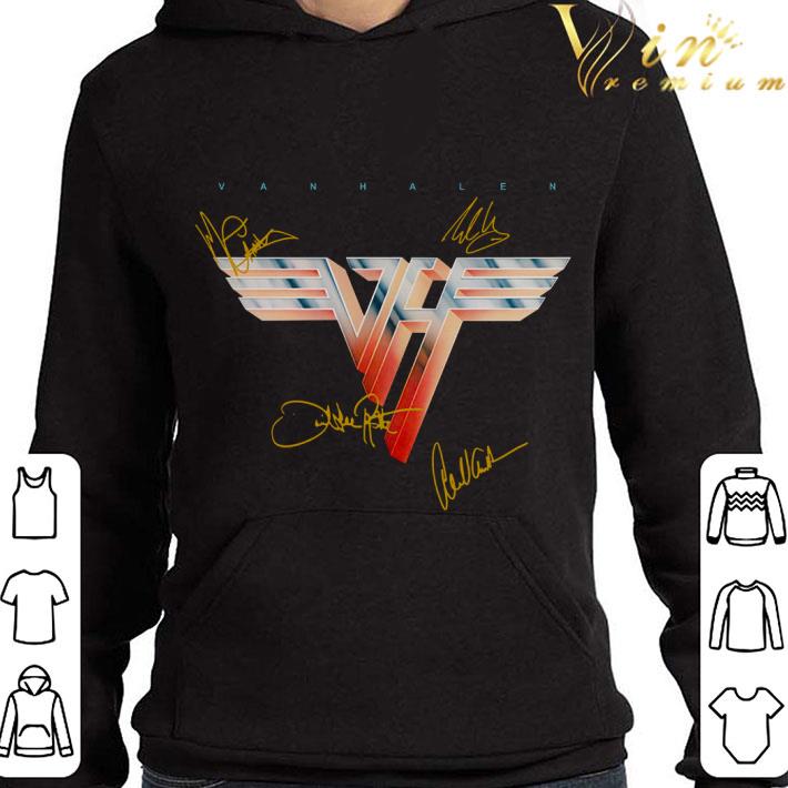 Logo Band Van Halen signatures shirt 3 Logo Band Van Halen signatures shirt