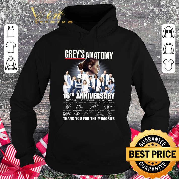 Official Thank You Grey's Anatomy 16th Anniversary 2005-2021 Signatures shirt 3 Official Thank You Grey's Anatomy 16th Anniversary 2005-2021 Signatures shirt