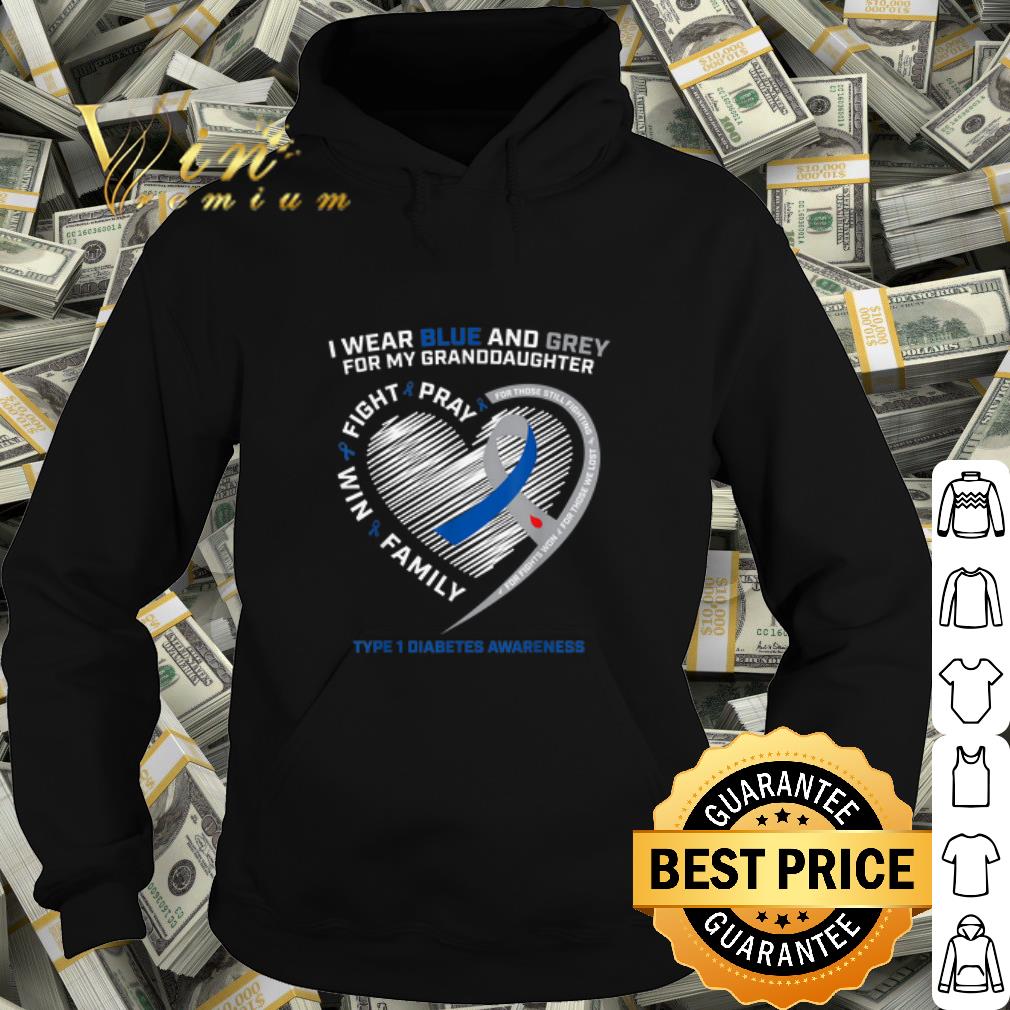 Top Diabetes Awareness I wear blue and grey for my granddaughter shirt