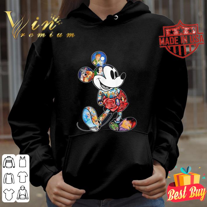 Official Disney characters inside Mickey mouse shirt
