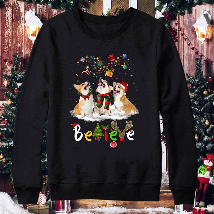 Corgi Believe Happy Merry Christmas shirt