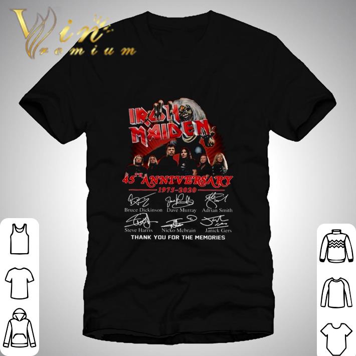 Signatures Iron Maiden 45th Anniversary 1975-2020 shirt Signatures Iron Maiden 45th Anniversary 1975-2020 shirt 1