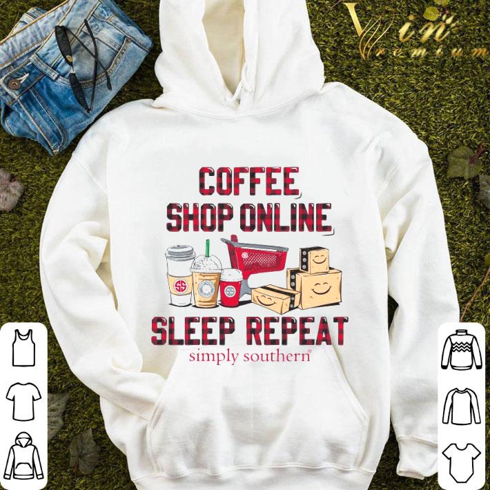 Plaid Coffee Shop Online Sleep Repeat Simply Southern shirt