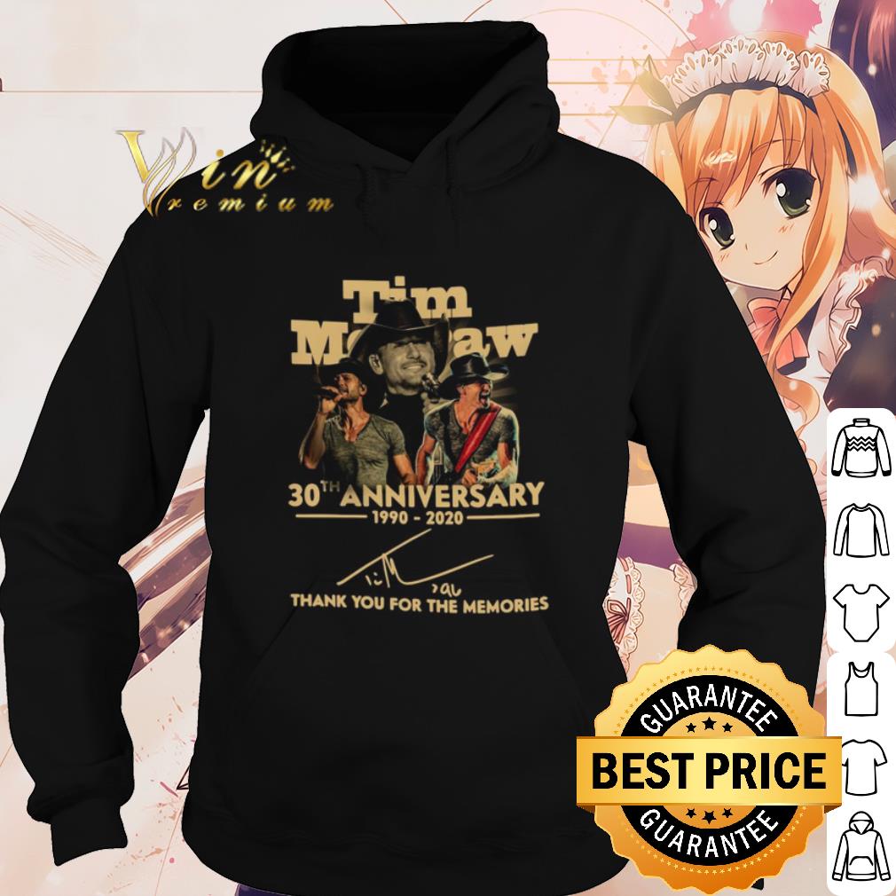 Official Tim Mcgraw 30th Anniversary 1990 2020 Thank You For The Memories Signature shirt