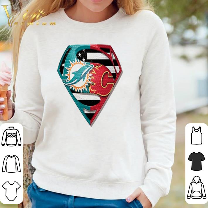 Nice Superman Miami Dolphins vs Calgary Flames 2020 shirt sweatshirt
