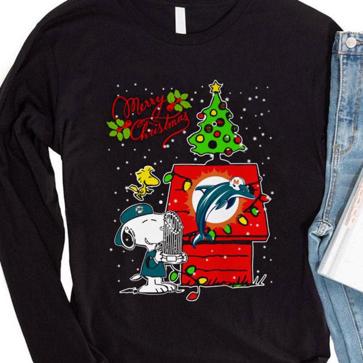 Funny Snoopy Woodstock Miami Dolphins Merry Christmas shirt 3 Funny Snoopy Woodstock Miami Dolphins Merry Christmas shirt