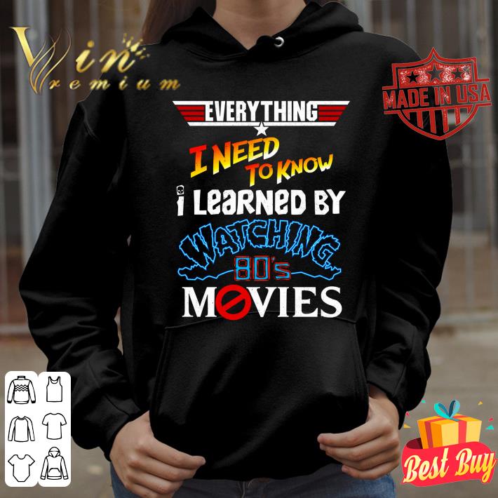 Official Top Gun Everything I Need To Know I Learned By Watching 80's Movies shirt 3 Official Top Gun Everything I Need To Know I Learned By Watching 80's Movies shirt