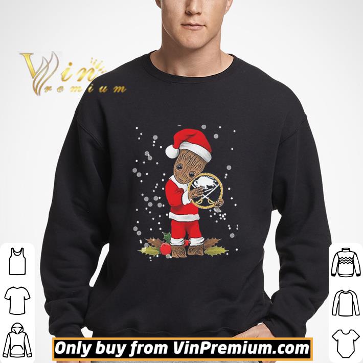 Santa Baby Groot Hug Buffalo Sabres Christmas shirt