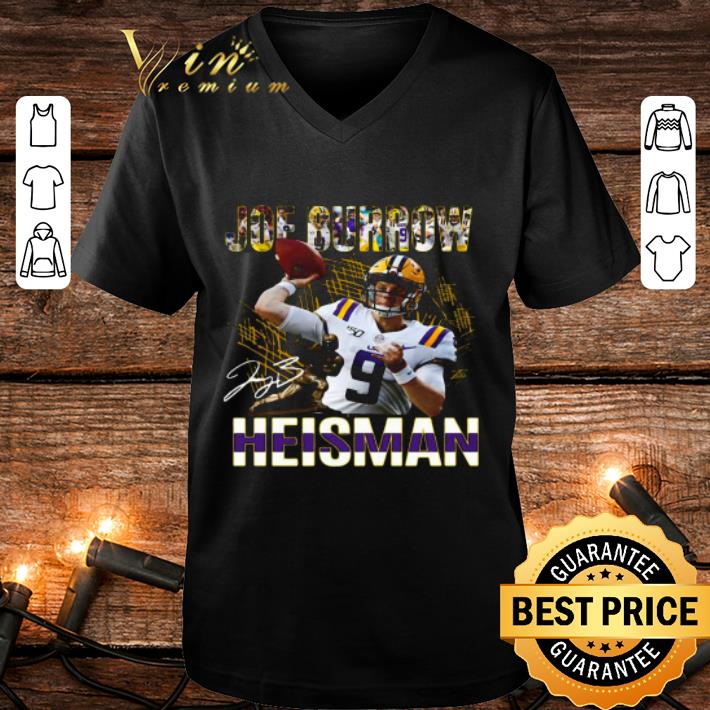 Awesome 9 Joe Burrow Signature Heisman LSU Tigers shirt 3 Awesome 9 Joe Burrow Signature Heisman LSU Tigers shirt