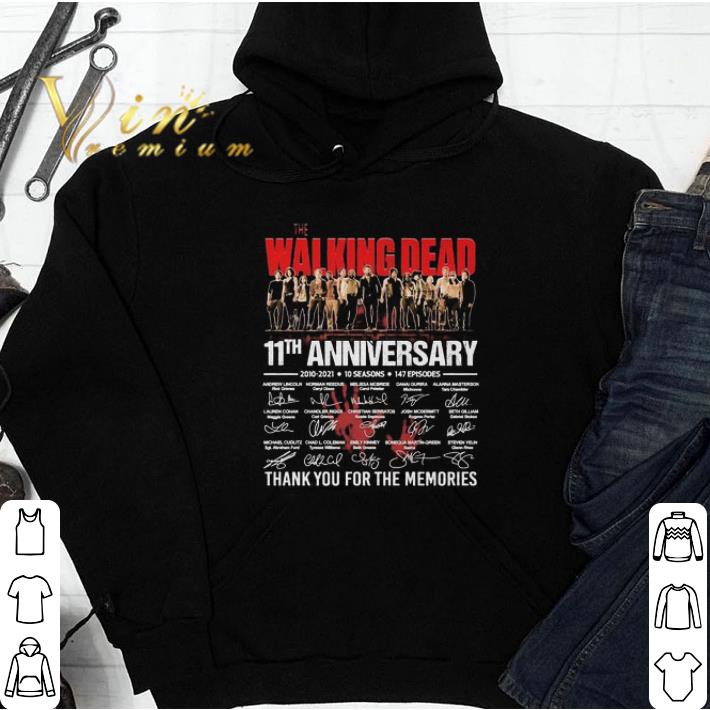 The Walking Dead 11th anniversary 2010 2021 10 Seasons 147 Episodes thank you for the memories signatures tshirt