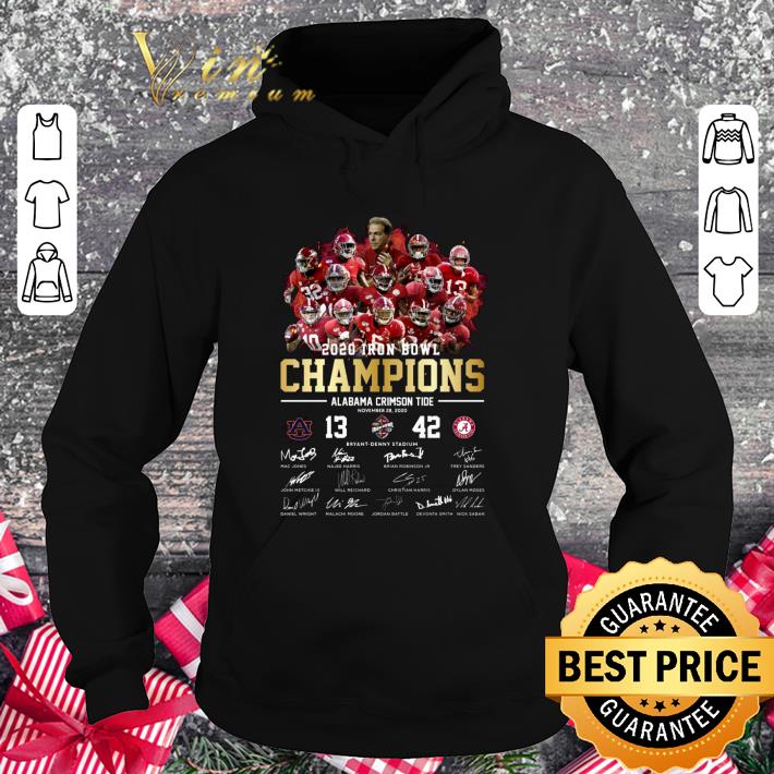 Official Alabama Crimson Tide Signatures 2020 Iron Bowl Champions 42-13 shirt