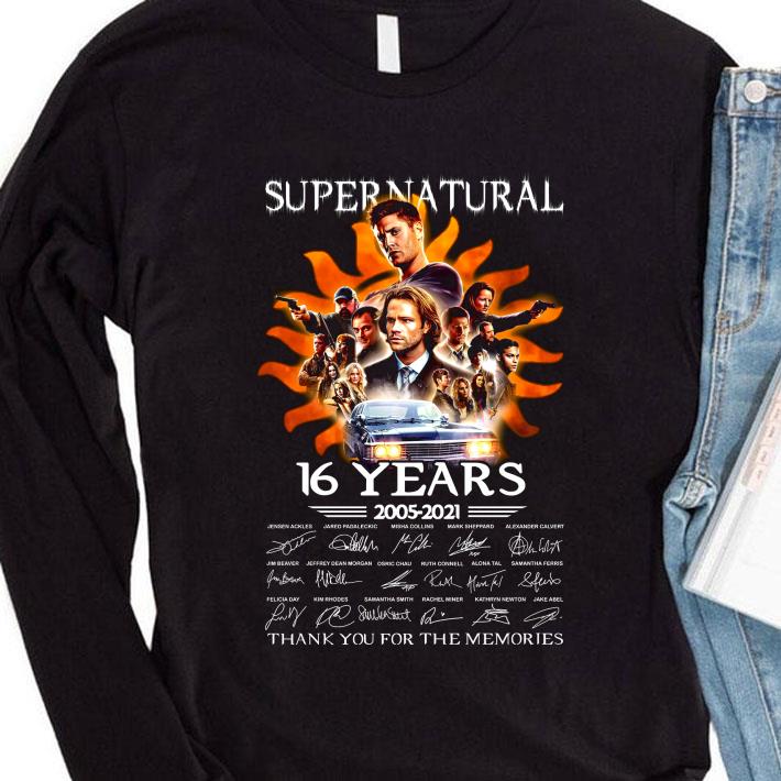 Awesome Supernatural 16 Years 2005-2021 Thank You For The Memories shirt