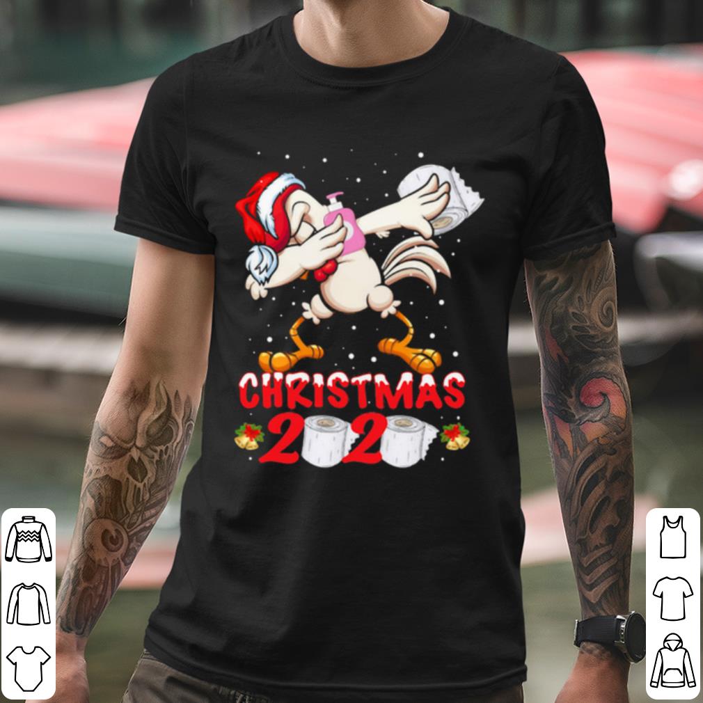 Nice Chicken Dabbing Hat Santa 2020 Toilet Paper Covid 19 Christmas shirt