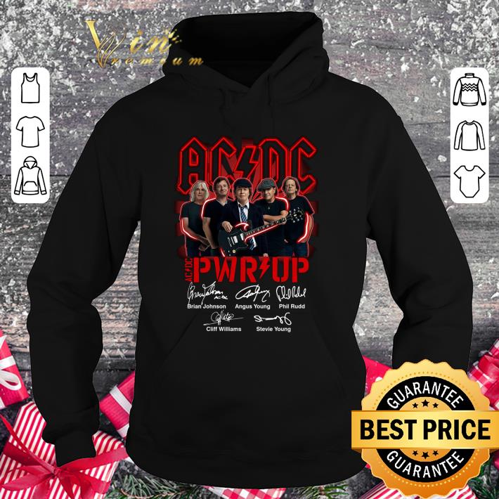 Funny Power Up ACDC Band PWR Up Signatures Brian Johnson Angus Young shirt