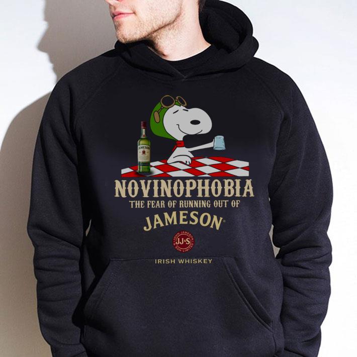 Official Snoopy Novinophobia The Fear Of Running Out Of Jameson Irish Whiskey shirt