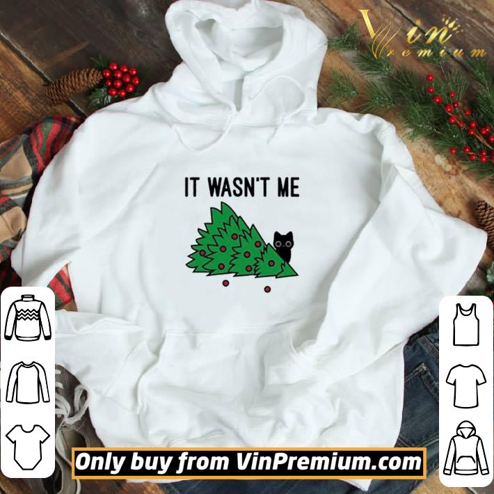 Cat destroy it wasn’t me Christmas tree shirt