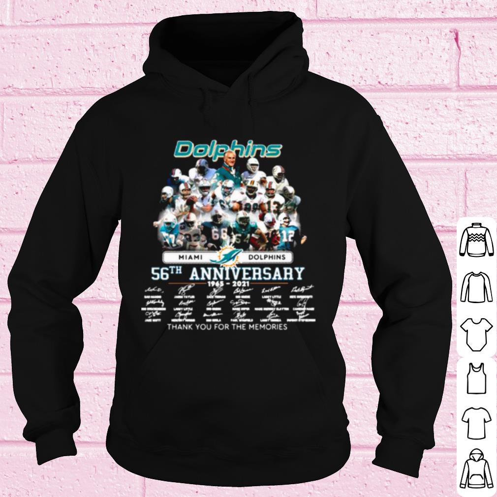 Nice Miami Dolphins 56th Anniversary Thank For The Memories Signatures shirt