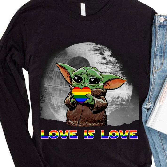 Awesome Star Wars Baby Yoda Love Is Love Death Star LGBT shirt