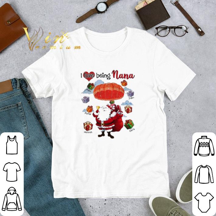 Santa I Love Being Nana Christmas tshirt