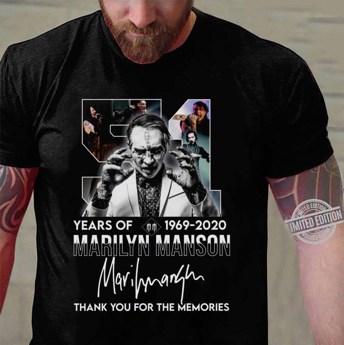 Official Marilyn Manson 51 Years Of 1969-2020 Signature Thank You For The Memories shirt Official Marilyn Manson 51 Years Of 1969-2020 Signature Thank You For The Memories shirt 3