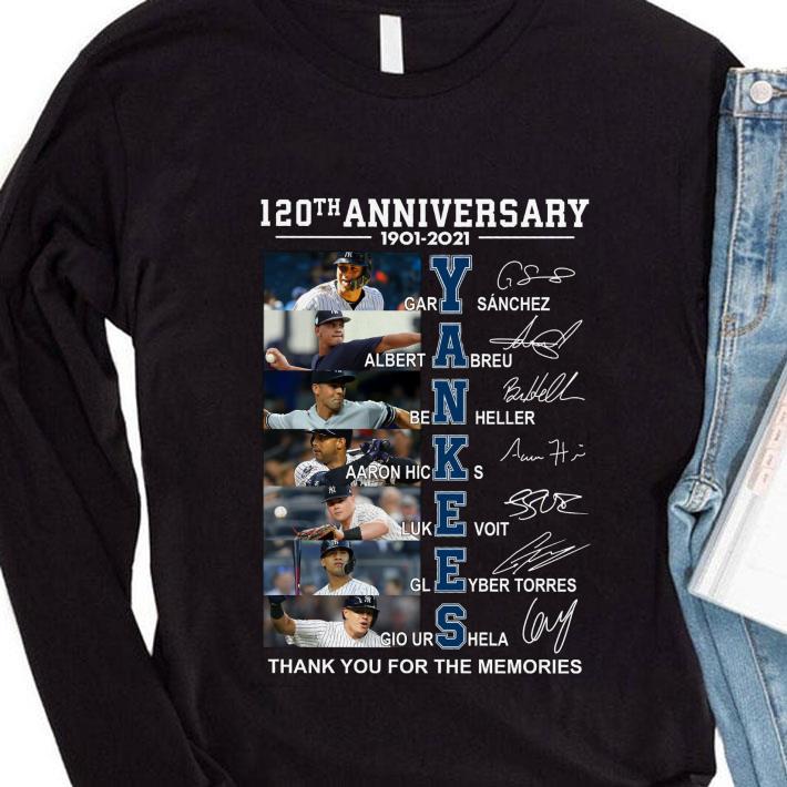Premium New York Yankees 120th Anniversary 1901-2021 Thank You For The Memories shirt 3 Premium New York Yankees 120th Anniversary 1901-2021 Thank You For The Memories shirt