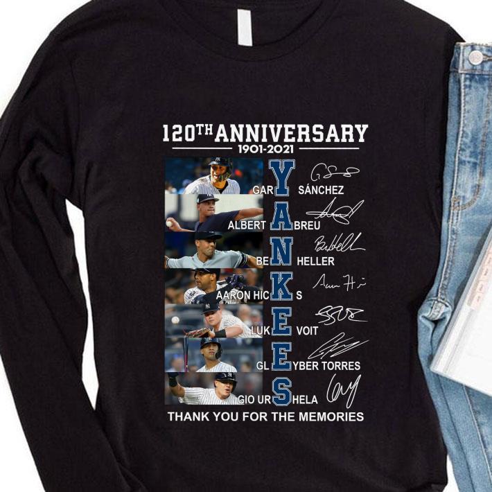 Premium New York Yankees 120th Anniversary 1901-2021 Thank You For The Memories shirt