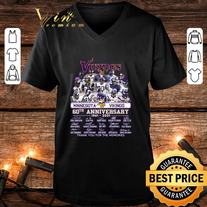 Minnesota Vikings 60th anniversary 1961-2021 signatures shirt