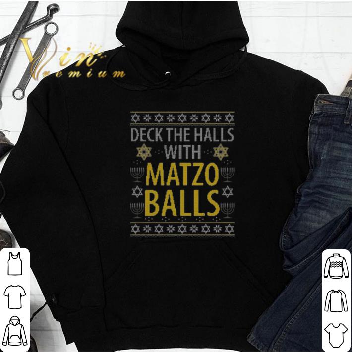 Matzo Balls Funny Hanukkah Ugly Christmas Quote Family Gift tshirt