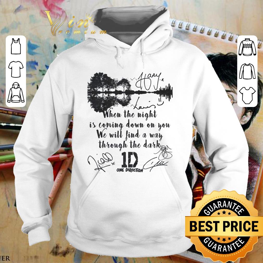 Official 1D One Direction Through The Dark When The Night Guitar Lake shirt