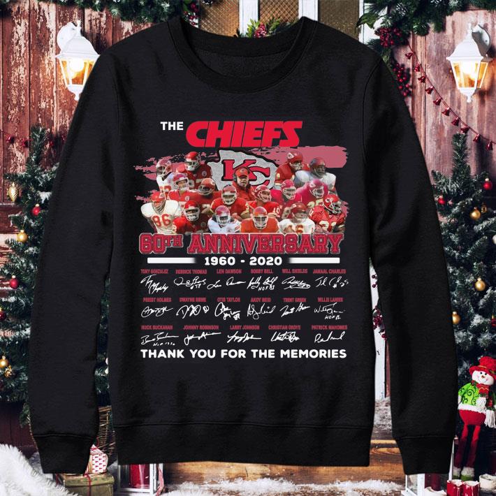 Original The Kansas City Chiefs 60th anniversary 1960-2020 signatures Patrick Mahomes shirt
