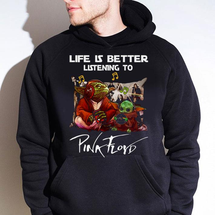 Funny Master Yoda and Baby Yoda Life Is Better Listening To Pink Floyd Star Wars shirt
