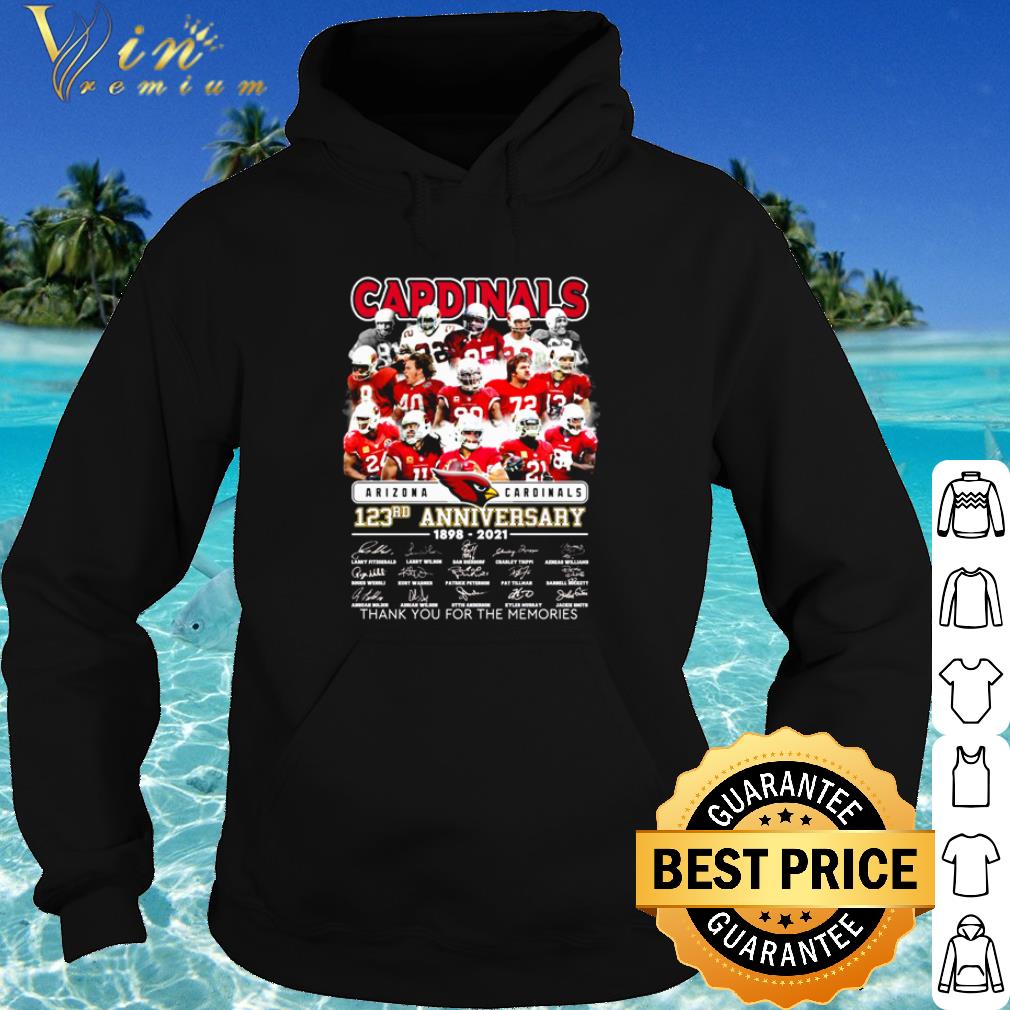 Nice Arizona Cardinals 123rd Anniversary Thank You For The Memories Signature shirt