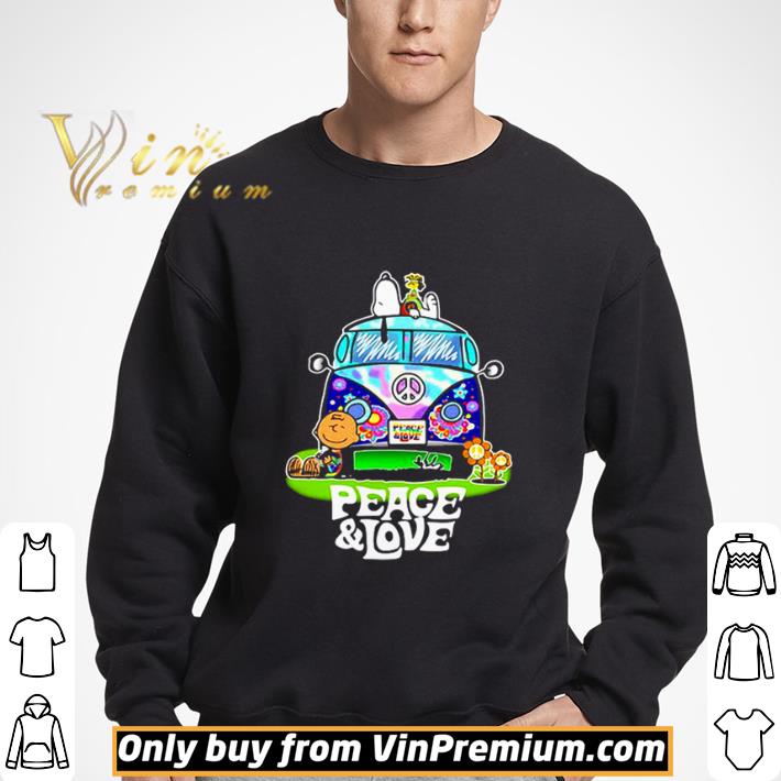 Peace Love Lgbt Bus Peanuts Snoopy Woodtosck shirt
