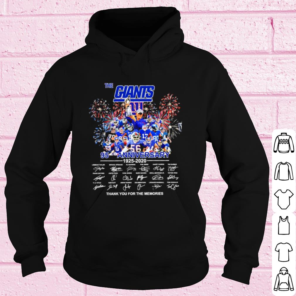 Nice The giants 95 anniversary 1925 2020 thank the memories new year 2021 shirt