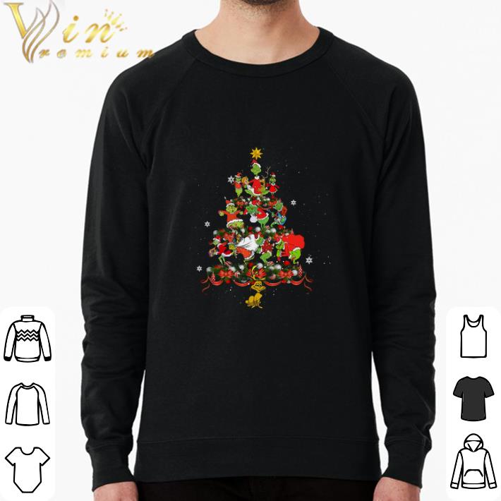 Top Santa Grinch Merry Christmas Tree shirt sweatshirt